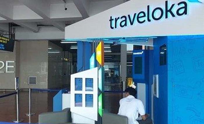 Branding Traveloka di Bandara Soekarno-Hatta. (Foto:Antara)