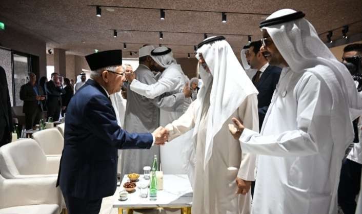 Wakil Presiden (Wapres) Ma’ruf Amin saat menghadiri Human Fraternity Majelis 2024 di Abrahamic Family House, Abu Dhabi, Persatuan Emirat Arab (PEA), Minggu 4 Februari 2024 malam. (Foto: Setwapres)