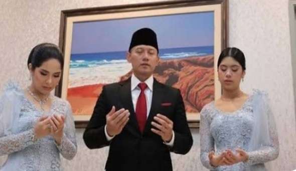 Menteri ATR Agus Harimurti Yudhoyono bersama istri dan anak semata wayang Almira Yudhoyono. (Foto: Istimewa)