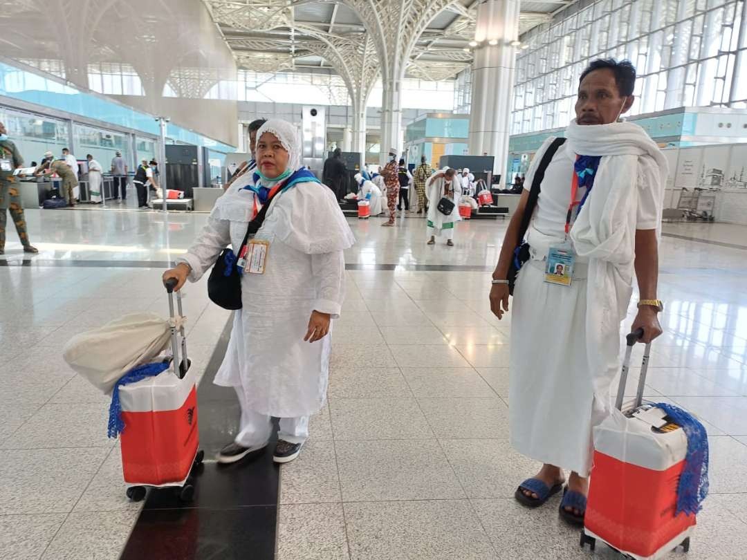 Sebanyak 12.072 jamaah calon haji (JCH) Indonesia telah mendarat di Bandara Amir Muhammad bin Abdul Aziz (AMAA) Madinah hingga Kamis, 14 Mei 2024. (Foto: Istimewa)