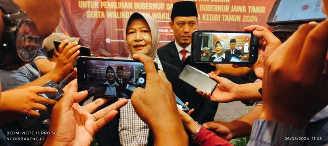 Ketua KPU Kota Kediri, Pusporini Endah Palupi soal anggota PPS tercover BPJS Kesehatan. (Foto: Fendi Lesmana/Ngopibareng.id)