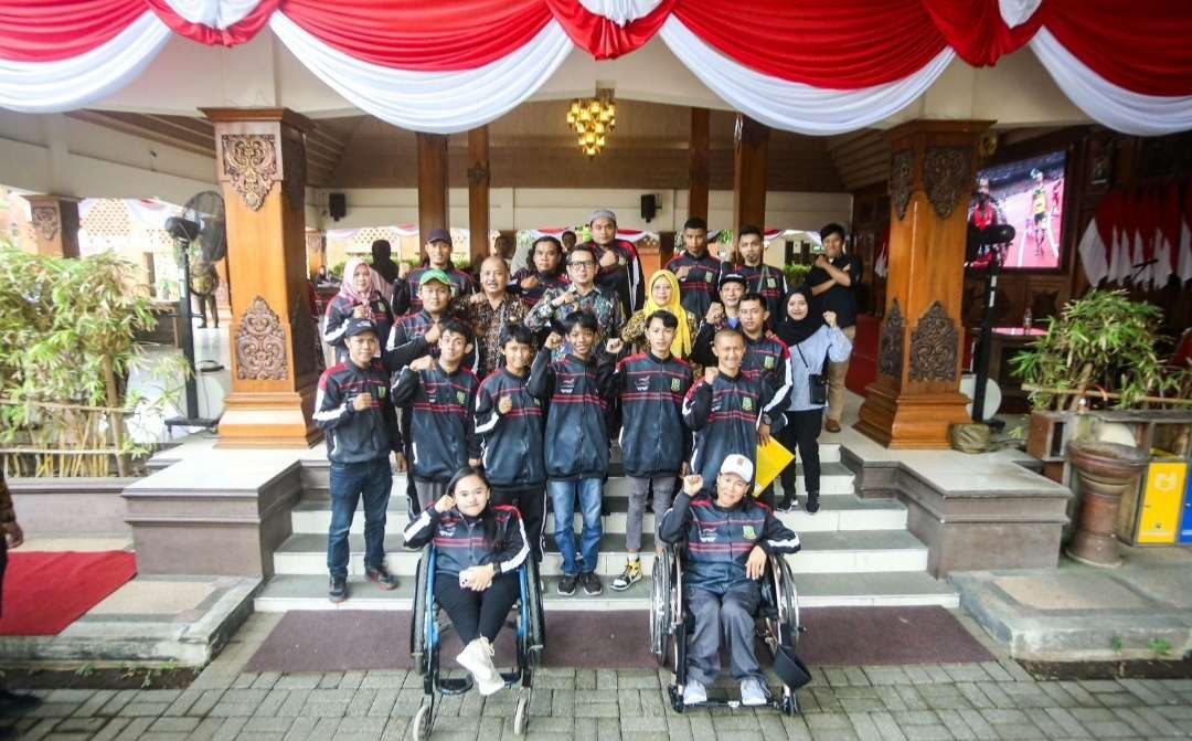 Atlet Disabilitas Kota Mojokerto bawa pulang 4 medali.(Foto Istimewa)