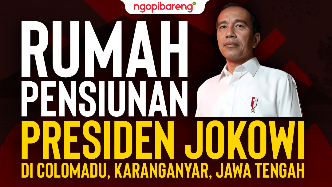 Info grafis rumah pensiunan Presiden Jokowi di Colomadu, Karanganyar, Jawa Tengah. (Ilustrasi: Chandra Tri Antomo/Ngopibareng.id)