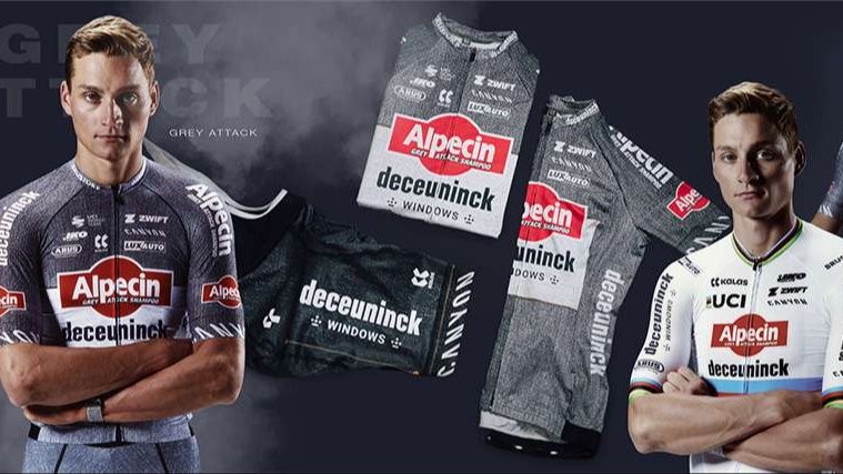 Tema Dark Denim, Tim Alpecin Deceuninck menggunakan jersey baru ini untuk tampil di Tour de France 2024. (Foto: Alpecin)