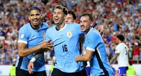 Mathias Olivera mencetak gol tunggal Uruguay ke gawang Amerika Serikat
